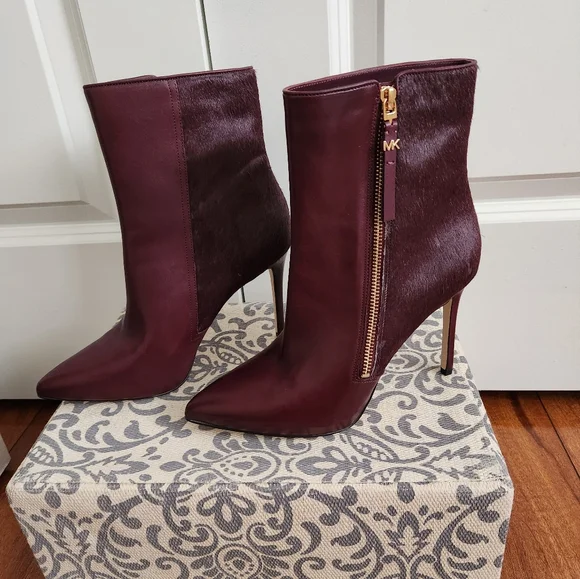 SOLD!!!! Michael Kors Burgundy Ankle Booties - Picture 8 of 10